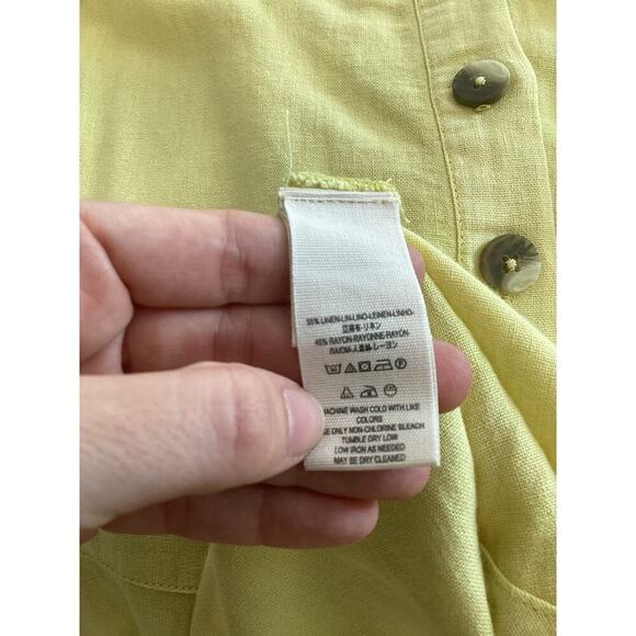 Free People Flounced Linen Midi Skirt Sz 0 NEW Butter Yellow Boho Beachy Coastal - Picture 8 of 9